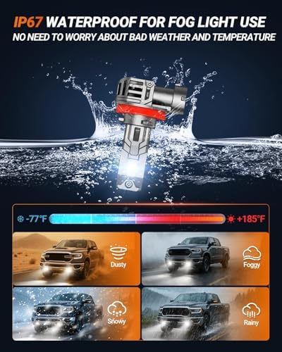 Sealight H11 Bulb, 50000LM 6500K Cool White with Cooling Fan, 1:1 Mini Size H8 H9 Fog Bulbs, 3-Min Plug-N-Play, Pack of 2
