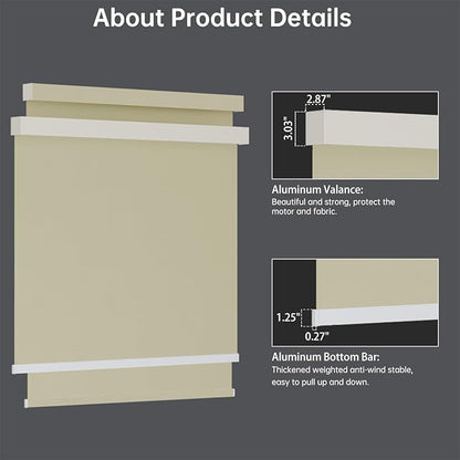 Motorized Blinds with Remote, Blackout Smart Blinds for Windows Automatic Shades Compatible with Alexa, Motorized Shades Customized for Bedroom Home Office (Blackout-Creamy Yellow)