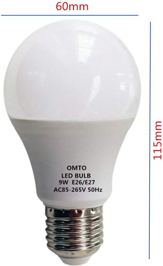 E26/E27 A19 LED Frosted Light Bulb 9W (60W Equivalent) White (6000K) 85-265V (White, 5pcs)