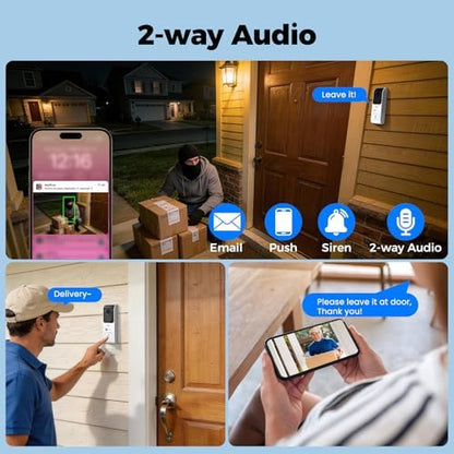 xmartO 2.4G/5G Dual Band Smart Video Doorbell Camera