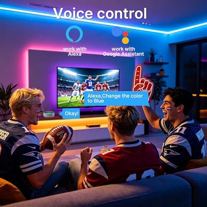 TJOY 100FT Smart Led Strip Lights for Bedroom Alexa Compatible Wireless RGB