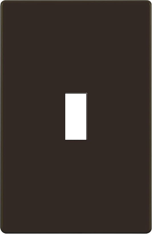 ENERLITES Screwless Toggle Switch Wall Plate, Child Safe Light Switch Cover, Standard Size 1-Gang 4.68" x 2.93", Unbreakable Polycarbonate Thermoplastic, UL Listed, SI8811-BR, Glossy, Brown