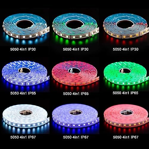 BTF-LIGHTING RGBW LED Strip Cool White 16.4ft 60LED DC24V UL Listed IP65