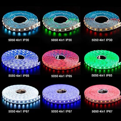 BTF-LIGHTING RGBW LED Strip Cool White 16.4ft 60LED DC24V UL Listed IP65