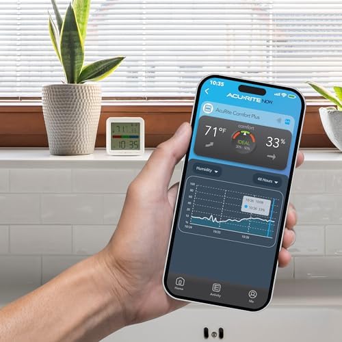 AcuRite (17017M) Smart Wi-Fi Indoor Comfort Meter for Temperature/Humidity