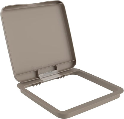 Rev-A-Shelf 27 Qt Under Sink Garbage Can Lid for Kitchen and Bathroom Cabinet, Replacement Plastic Trash Bin Lid Only, Champagne, RV-1024-LID-12-1-40