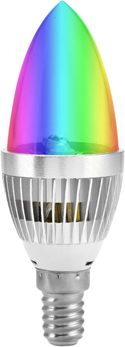 Cocoarm RGB Candle Light, E14 Led Bulb Color Changing Smart Bulb with Remote Control for Mood Lighting Corridors, Hotels, Bar, Cafe (E14 Transparent Cover)