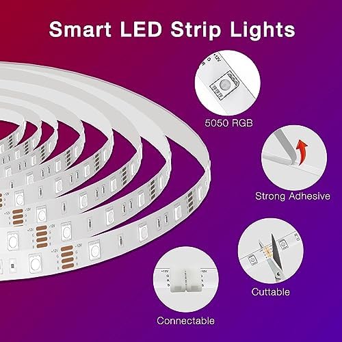 DAYBETTER 100 ft Smart WiFi Led Lights, RGB Led Strip Lights for Bedroom