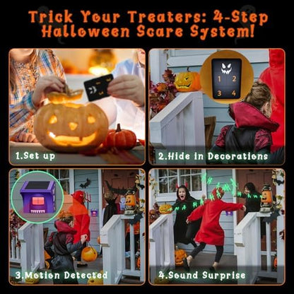eMACROS Solar Driveway Alarm, Halloween Edition with Spooky Music