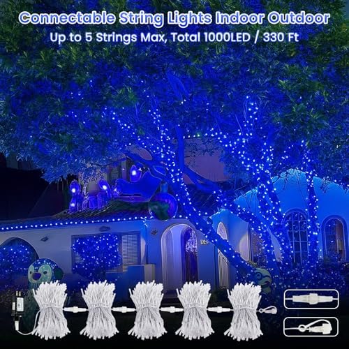 200 LED Connectable String Lights, 66FT Christmas Lights Outdoor Indoor