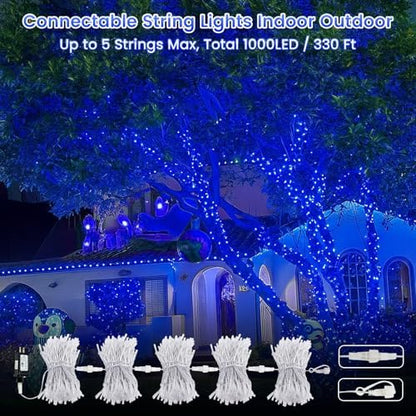 200 LED Connectable String Lights, 66FT Christmas Lights Outdoor Indoor