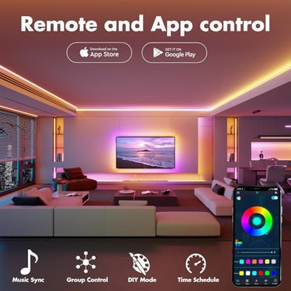Led Lights for Bedroom 130FT Smart IC+RGB Strip Lights