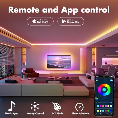 Led Lights for Bedroom 100FT Smart IC+RGB Strip Lights