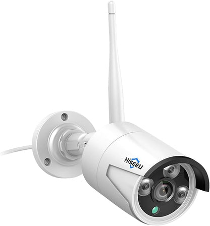 Hiseeu 4K 8MP Security Camera, 24/7 Recording, Corded Plug-in Powered, 2.4G/5G Wireless WiFi Camera, Color Night Vision, Two Way Audio, IP66 Waterproof（No SD Slot ，Subscription-Based Cloud Storage）