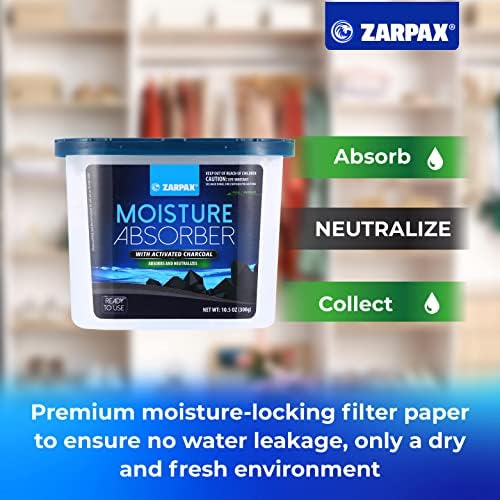 ZARPAX Moisture Absorber Activated Charcoal 10.5 oz - Set of 6