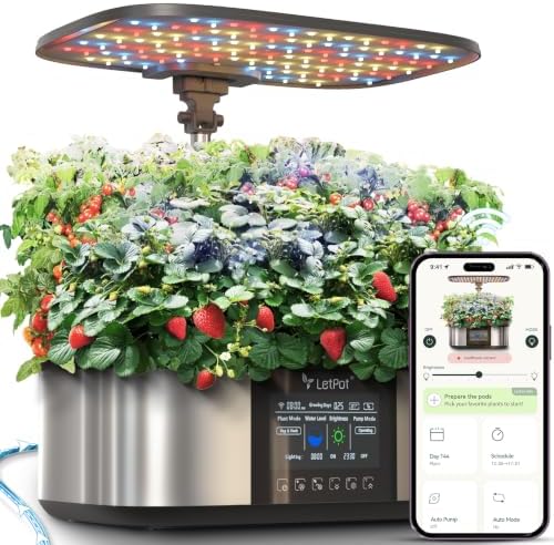 LETPOT LPH-Max 21-Pod Hydroponic Growing System Kits, Smart Indoor Garden with APP & WiFi Control, Auto Watering & Nutrient Supply, 36W Full Spectrum LED Grow Light, 7.5L Tank, Up to 30" Height
