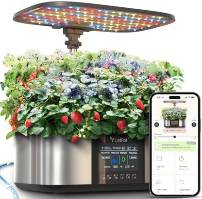 LETPOT LPH-Max 21-Pod Hydroponic Growing System Kits, Smart Indoor Garden with APP & WiFi Control, Auto Watering & Nutrient Supply, 36W Full Spectrum LED Grow Light, 7.5L Tank, Up to 30" Height