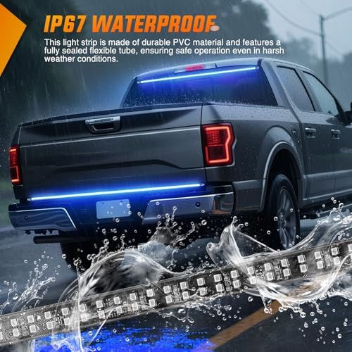 Nilight 60 Inch 360 LED Tailgate Strobe Light Strip Blue