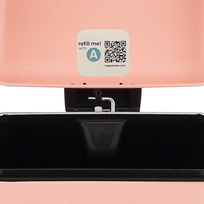 happimess HPM1007J Betty Retro 8-Gallon Step-Open Trash Can, Fingerprint Resistant, Modern, Minimalistic for Home, Kitchen, Laundry Room, Office, Bedroom, Bathroom, Flamingo Pink
