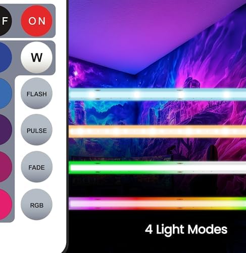 Feit Electric LED Tape Light COB TAPE240/COB/RGB - Color Changing, Remote, Thin 10mm - 20 ft,
