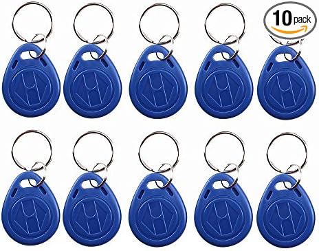 T5577 RFID Key Fob 125KHz Proximity ID Card Key Tags, Read and Rewirtable Keyfobs (10 PCS)