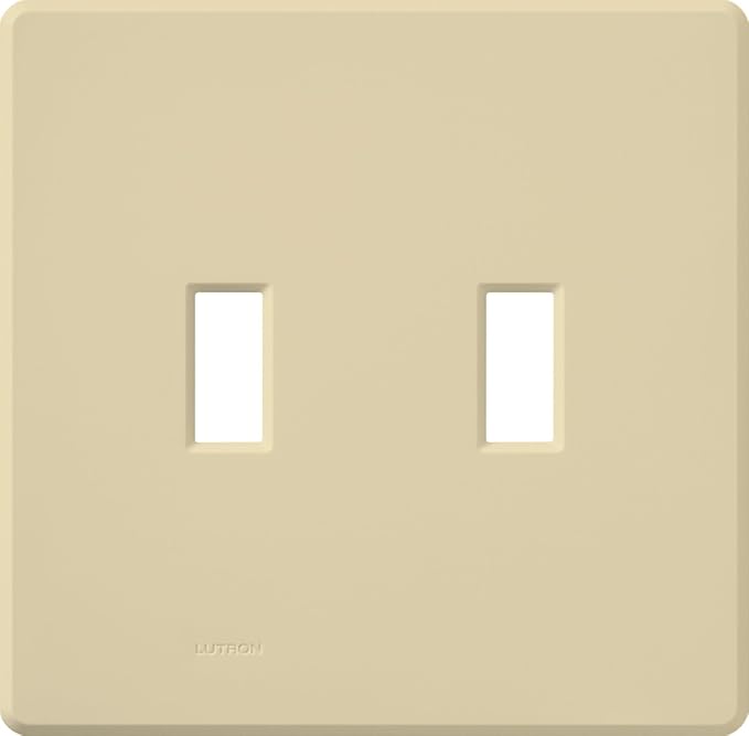 Lutron Fassada 2 Gang Wallplate for Toggle-Style Dimmers and Switches, FG-2-IV, Ivory (1-Pack)