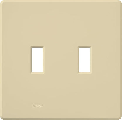 Lutron Fassada 2 Gang Wallplate for Toggle-Style Dimmers and Switches, FG-2-IV, Ivory (1-Pack)