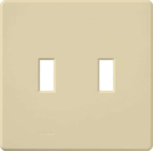 Lutron Fassada 2 Gang Wallplate for Toggle-Style Dimmers and Switches, FG-2-IV, Ivory (1-Pack)