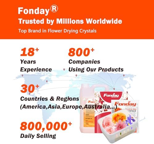 4LB Silica Gel Flower Drying Crystals, Fonday 3-in-1 Kit for Bouquet