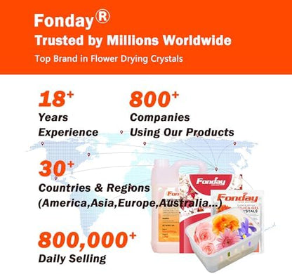 4LB Silica Gel Flower Drying Crystals, Fonday 3-in-1 Kit for Bouquet