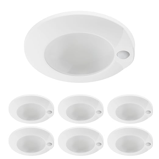 HALO HLCE 6-Pack 6 in LED Motion Sensor Ceiling Light Selectable CCT 1260lm
