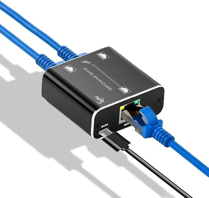 Ethernet Splitter 3Ports Switch 1 in 2 Out High Speed 1000Mbps RJ45 Ethernet Splitter LAN Splitter,Gigabit Internet Splitter with USB Power Cable for Cat5/5e/6/7/8 Cable