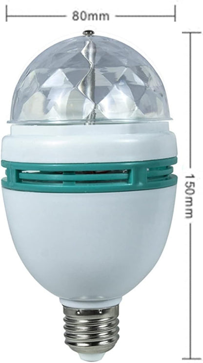 Luqeeg E27 Disco Light Bulb, Color Changing Light Bulb, Rotating RGB Party Light Lamp, LED Strobe Bulb Strobe Light, Crystal Disco Bulb for Disco, Birthday, Party, Bar, Karokee,