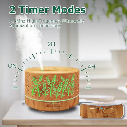 600ml Essential Oil Diffusers for Home Large Room