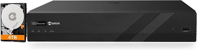 Anpviz 12MP 16 Channel POE NVR IP Security Video Audio Recorder Pre-Installed 4TB HDD, Only Plug & Play with Anpviz Cameras, Support 12MP/8MP/6MP/5MP/4MP/3MP IP PoE Camera for Business, NDAA