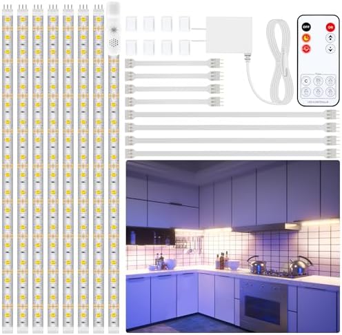LAFULIT 8 PCS 20in Under Cabinet Lighting Kit, 4000K