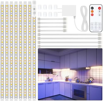 LAFULIT 8 PCS 20in Under Cabinet Lighting Kit, 4000K