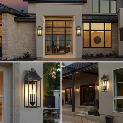 22IN Dusk to Dawn Outdoor Wall Sconce, 2-E12 Base Exterior Light