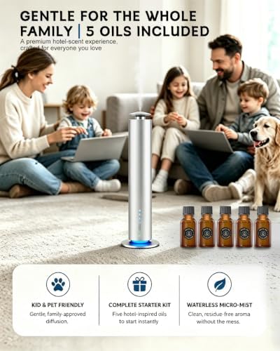 JEKAL Waterless Essential Oil Diffuser, Smart Cordless Scent Machine
