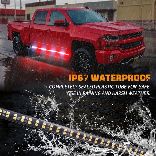 XRIDONSEN 2PCS 70 inch Running Board Emergency Lights 864 LED Strobe Lights