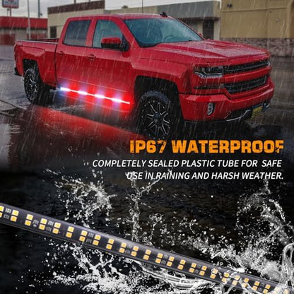 XRIDONSEN 2PCS 70 inch Running Board Emergency Lights 864 LED Strobe Lights