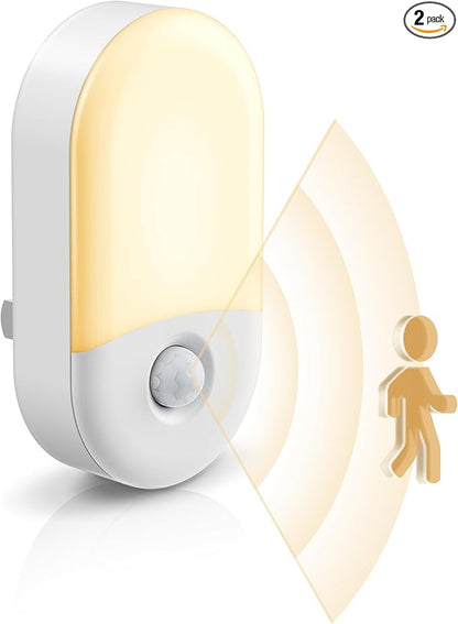 L LOHAS LED Motion Sensor Night Light, 2Pack, Motion Activated Night Light, Night Lights Plug into Wall Motion Sensor, 3000K Warm White, Adjustable Brightness 30/60LM, for Kids Adults Bathroom Bedroom