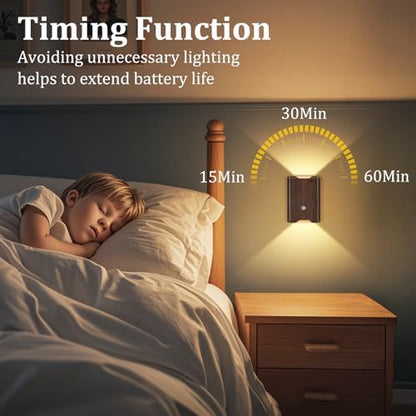 Eneru Motion Sensor Wall Sconce, Rechargeable Wireless Lights Indoor 2 Pack