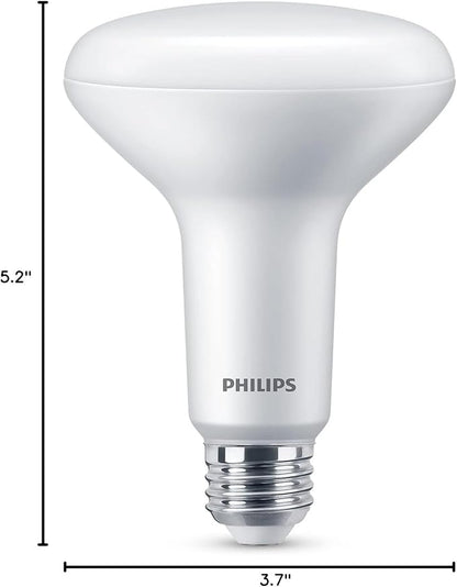 Philips LED Flicker-Free Frosted Dimmable BR30 Light Bulb - EyeComfort Technology - 650 Lumen - Soft White (2700K) - 7.2W=65W - E26 Base - Basic LED Old Version - Indoor - 12-Pack