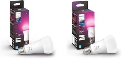Philips Hue White and Color A21 High Lumen Smart Bulb, 1600 Lumens, 1 Bulb & White and Color Ambiance A19 Medium Lumen Smart LED Bulb, Bluetooth & Zigbee Compatible (Hue Hub Optional), 1 Bulb