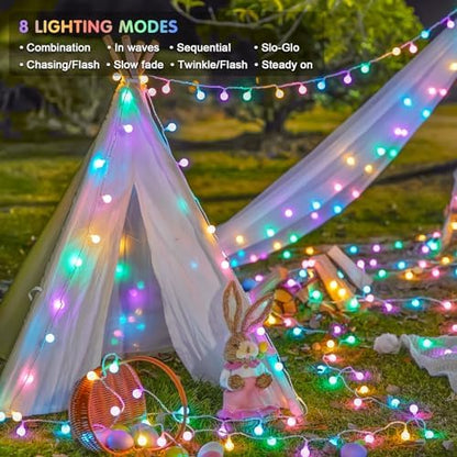 JMEXSUSS 33 ft 100 LED Connectable Globe Easter Lights String Indoor