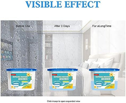CANAGER Fresh Scent Moisture Absorber Box,Odor Eliminator and Dehumidifier Boxes for Closet,Bedroom,Kitchen,Bathroom-6 Packs,Cups - Traps Moisture for Fresher, Cleaner Air Yellow