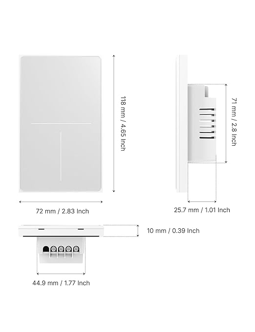 MOES Full Touch Smart Switch, ZigBee SF(Star Feather 2026 Version) Wall Light Switch, Neutral Wire Required, Anti-Glare Panel,Work with Smart Life/Tuya App, Alexa and Google Home White 3 Gang