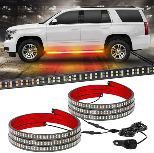 XRIDONSEN 2PCS 60 inch Running Board Strobe Lights Truck Emergency Lights