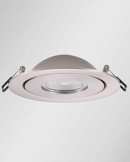 POPANU 4-inch Gimbal LED Recessed - 4 in Lighting 6Pack Canless Brushed Nickel Trim 90° Tilt Swivel LED Eyeball Wafer Slope Ceiling Adjustable Spotlight Dimmable Brushed Nickel 4 inch 6 Pack